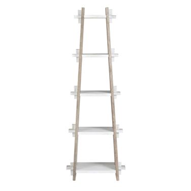 4 Shelf Etagere/Bookcase In White and Tan