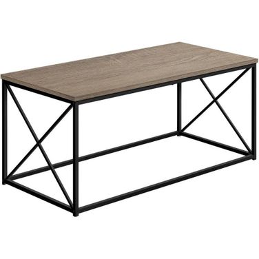 40 Inch Dark Taupe And Black Metal Coffee Table