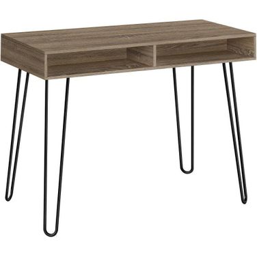 40 Inch Dark Taupe And Black Metal Compter Desk I 7772