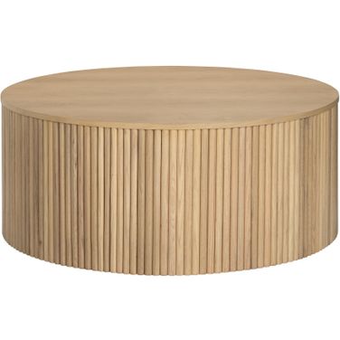 40 Inch Round Fluted Cocktail/Coffee Table In Brown