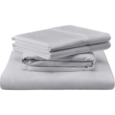 400 Thread Count Egyptian Queen Cotton Sheet Set In Silver Mist