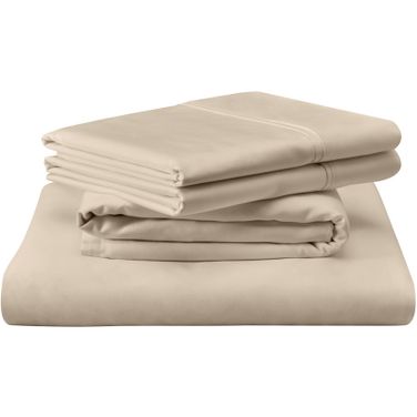 400 Thread Count Egyptian Split King Cotton Sheet Set In Sandstone