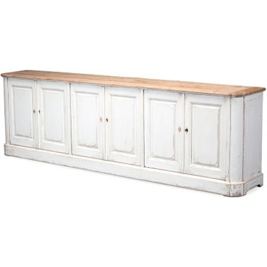 White Antique 6 Door Sideboard