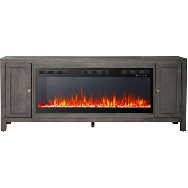 406 78 Inch Console with Fire FTS In Brown