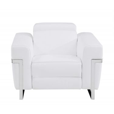41 Inch Italian Leather Power Recliner Chair In White