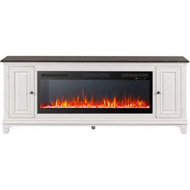 417 80 Inch Console with Fire FTS In Brown