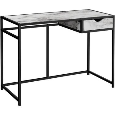 42 Inch Computer Desk In White Marble Look
