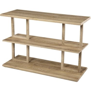 42 Inch Floor Shelf Console Table with Shelves In Natural