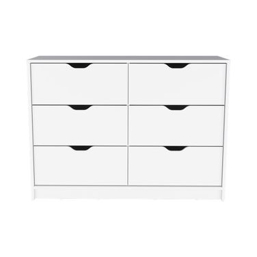 white dresser with black handles Kate 5 Drawer Chest