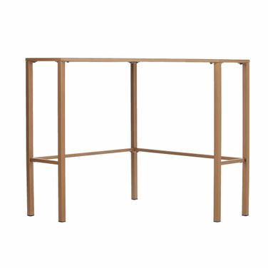 42 Inch Glass Writing Desk In Clear and Gold