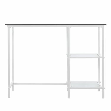 42 Inch Glass Writing Desk In White and Clear