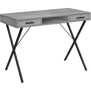 42 Inch Grey And Black Metal Compter Desk