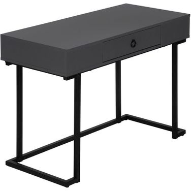 42 Inch Modern Grey And Black Metal Computer Desk
