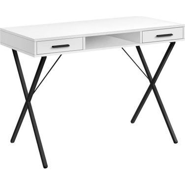 42 Inch White And Black Metal Computer Desk I 7790