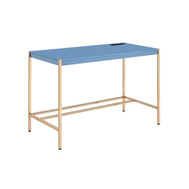 42 Inch Writing Desk In Navy Blue and Gold