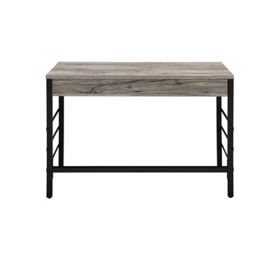 42 Inch Writing Desk with Two Drawers In Black and Brown