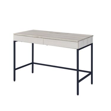 42 Inch Writing Desk with Two Drawers In Black and Natural