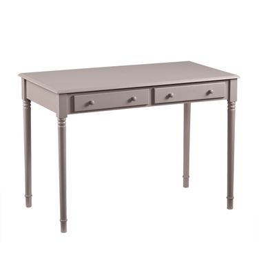 43 Inch Solid Wood Writing Desk with Two Drawers In Gray