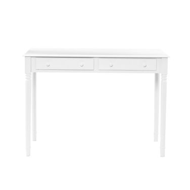 43 Inch Solid Wood Writing Desk with Two Drawers In White