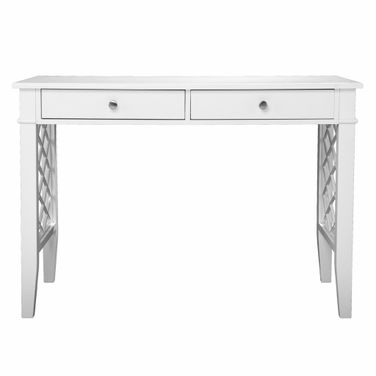 43 Inch Writing Desk with Two Drawers In White