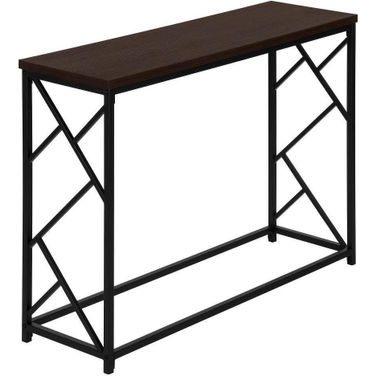 44 Inch Espresso Black Metal Hall Console