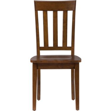 Simplicity Slat Back Dining Chair Set of 2 In Caramel
