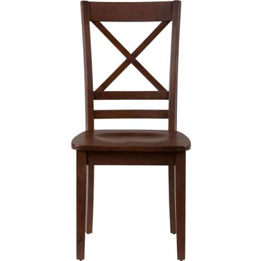Simplicity Cross Back Dining Chair Set of 2 In Caramel