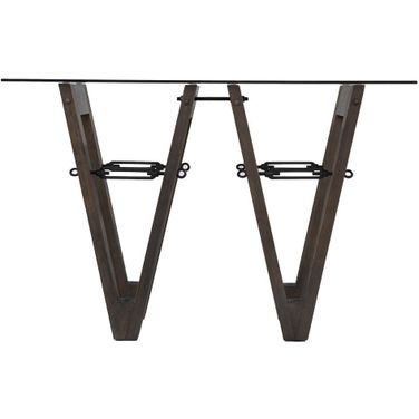 46 Inch Glass Abstract Console Table In Clear and Gray Brown