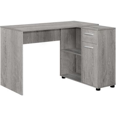 46 Inch Industrial Grey With Storage Cabinet Compter Desk