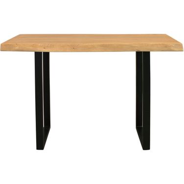 47 Inch Solid Wood and Metal Live Edge Console Table In Black and Natural