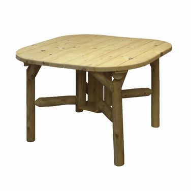 47 Inch Square Solid Wood Outdoor Dining Table In Natural