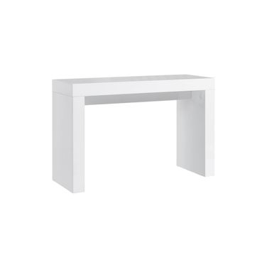 47 Inch Wood Block Console Table In White