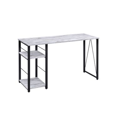 47 Inch Writing Desk In Antique White and Black