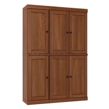 48.5 Inch Pantry Cabinet with Raised Panel Doors and 2-Drawers In Mocha