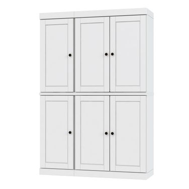 48.5 Inch Pantry Cabinet with Raised Panel Doors and 2-Drawers In White