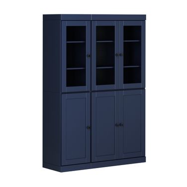 48.5 Inch Pantry Cabinet with Shaker and 2-Drawers In Navy Blue