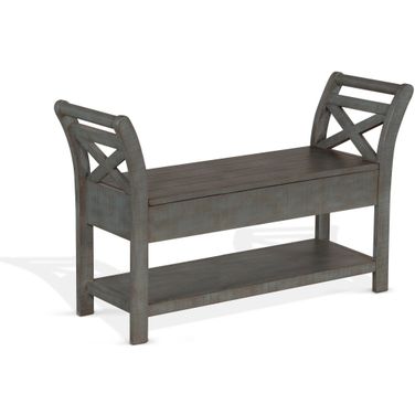 48 Inch Accent Bench with Storage In Blue