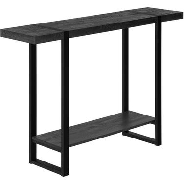 48 Inch Accent Table In Black Reclaimed Wood-Look And Black