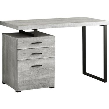 48 Inch Computer Desk In Grey Reclaimed Wood I 7409