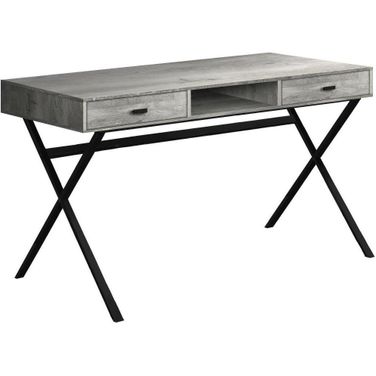 48 Inch Computer Desk In Grey Reclaimed Wood I 7448