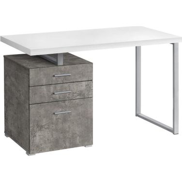 48 Inch Computer Desk In White Concrete