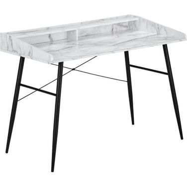 48 Inch Computer Desk In White Marble Look I 7539