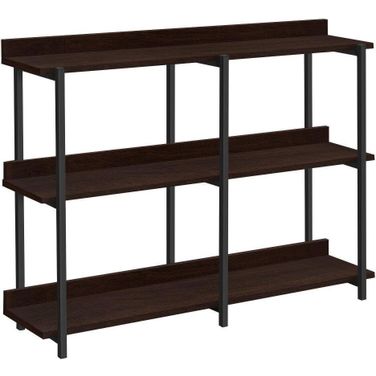 48 Inch Espresso And Black Metal Hall Console