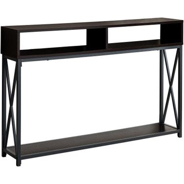48 Inch Espresso Black Metal Hall Console I 3574