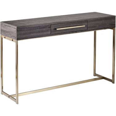 48 Inch Frame Console Table and Drawers In Gray and Gold