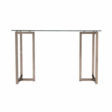 48 Inch Glass Writing Desk In Clear and Champagne