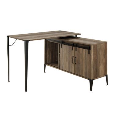 48 Inch L Shape Writing Desk In Black and Brown
