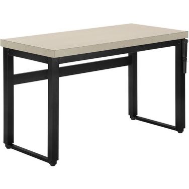 48 Inch Modern Taupe And Black Computer Desk With Adjustable Height