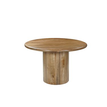 48 Inch Solid Wood Pedestal Base Round Top Dining Table In Natural