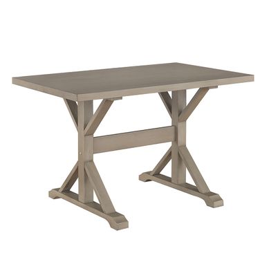 48 Inch Solid Wood Trestle Writing Desk In Gray